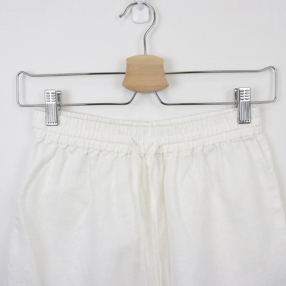 Monday Swimwear Linen Shorts XS White